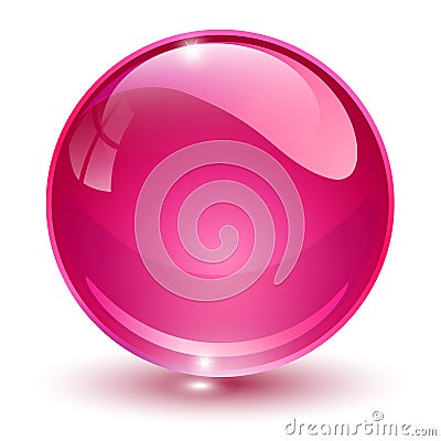 Glass sphere pink Vector Illustration