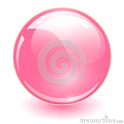 Glass sphere pink Vector Illustration
