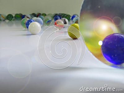 glass spheres or colored marbles Stock Photo