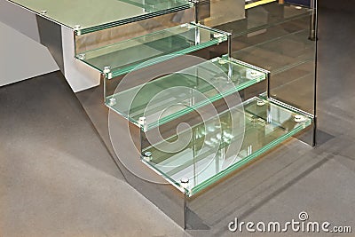 Glass Stairs Stock Photo