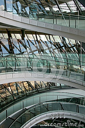 Glass stairway Stock Photo