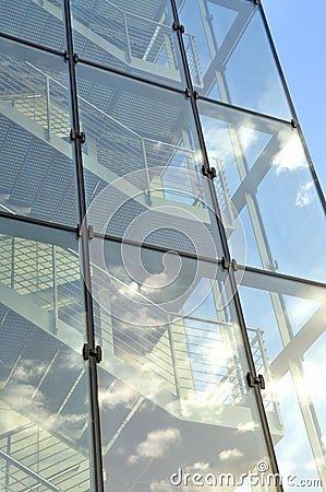 Glass stairway Stock Photo