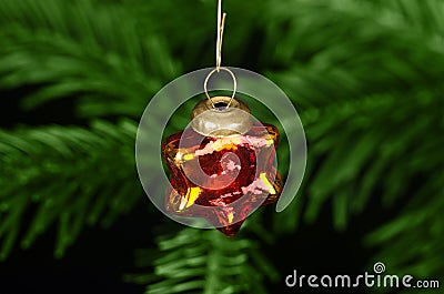 Glass star bauble Christmas tree decoration Stock Photo