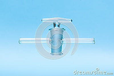 Glass stopcock, chemical laboratory utensil Stock Photo