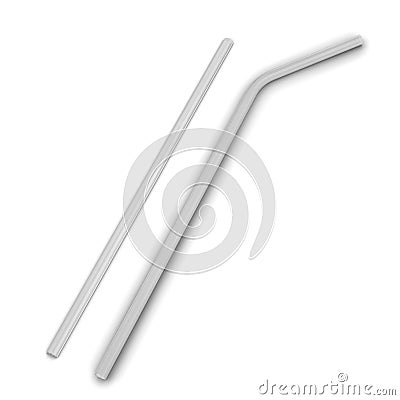 Glass straw to use instead of plastic one Cartoon Illustration
