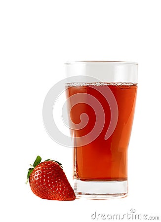 Glass of strawberry juice Stock Photo