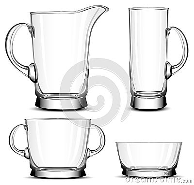 Glass tableware Vector Illustration