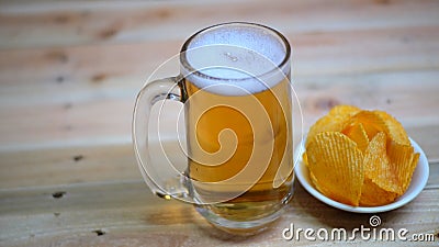 Glass tankard with lager beer Stock Photo