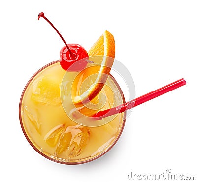 Glass of Tequila sunrise cocktail Stock Photo