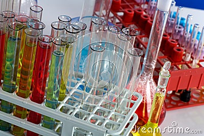 Glass test tubes Stock Photo