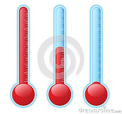 Glass thermometer set of three, vector illustration Vector Illustration