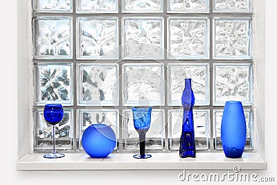 Glass tile window arrangement Stock Photo
