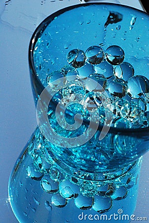 Glass water with transparant bubbles Stock Photo