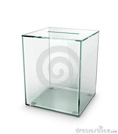 Glass transparent ballot box Cartoon Illustration