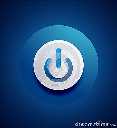 Glass transparent effect power start button, on off icon, vector UI or app symbol design Vector Illustration