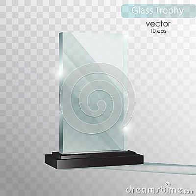 Glass Trophy Award. Vector Illustration