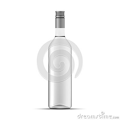 Glass Vodka bottle template Vector Illustration