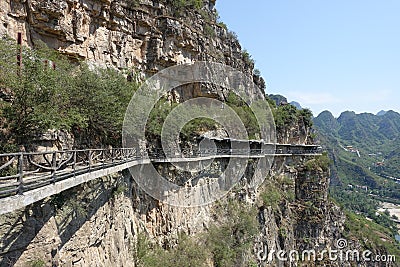 Glass Walkway at Shidu Beijing. Editorial Stock Photo