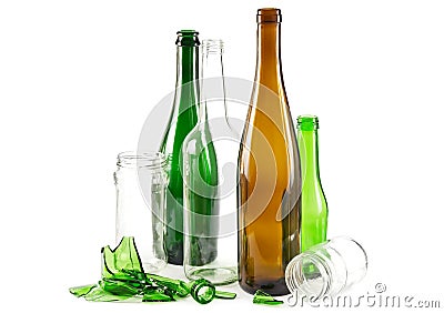 Glass waste Stock Photo