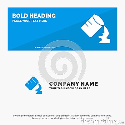 Glass, Water, Humid SOlid Icon Website Banner and Business Logo Template Vector Illustration