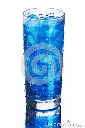 Glass with water and ice Stock Photo