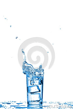 Glass of water with ice cubes Stock Photo