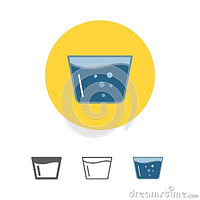 Glass of Water icon Vector Illustration