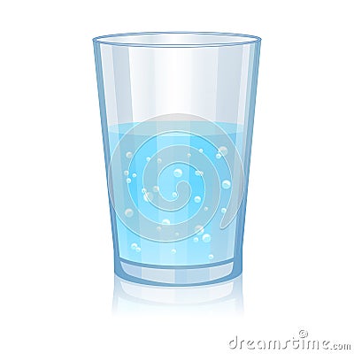 Glass with water isolated vector illustration Vector Illustration