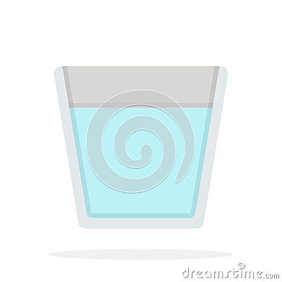 Glass of water for making coffee vector icon flat isolated Vector Illustration