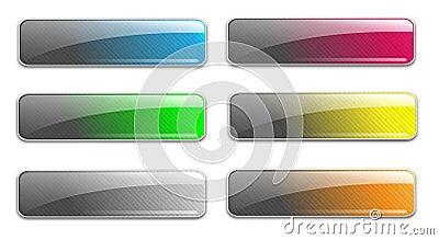 Glass web buttons Vector Illustration