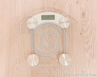 Glass weight scale Stock Photo