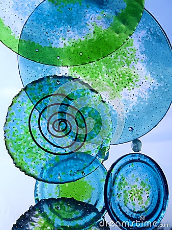 Glass wind chimes Stock Photo