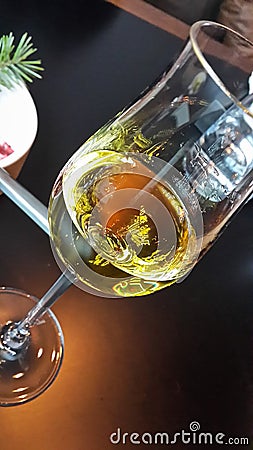 Glass of wine in the bar Stock Photo