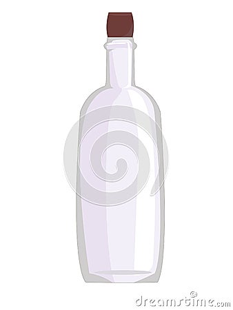 Glass wine bottle. alcoholic beverages. winemaking. clear glass. container for liquid Vector Illustration