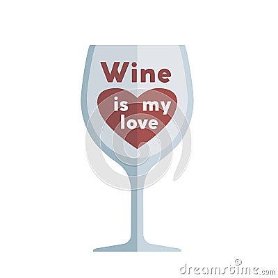 Glass of wine. Colored vector illustration on white Vector Illustration