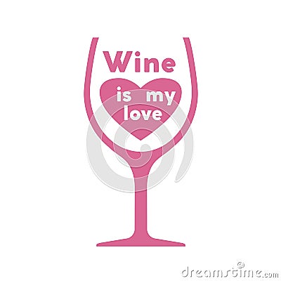 Glass of wine. Colored vector illustration on white Vector Illustration