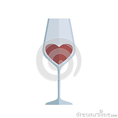 Glass of wine. Colored vector illustration on white Vector Illustration