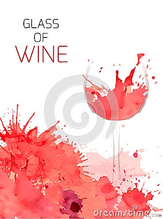Glass of wine Vector Illustration