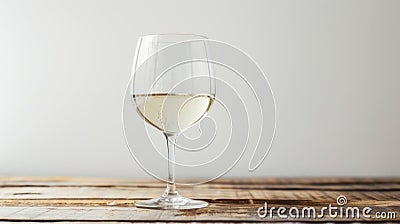 Glass of Wine on Wooden Table Stock Photo