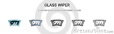 Glass wiper icon in filled, thin line, outline and stroke style. Vector illustration of two colored and black glass wiper vector Vector Illustration