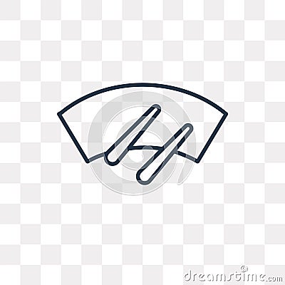 Glass wiper vector icon isolated on transparent background, line Vector Illustration