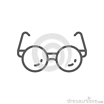 Glasses for blind line icon. Vector Illustration