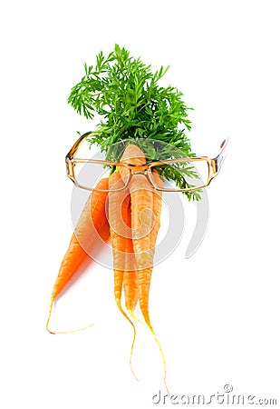 Glasses and carrots Stock Photo