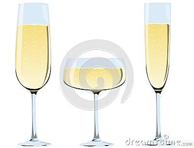 Glasses of champagne Vector Illustration