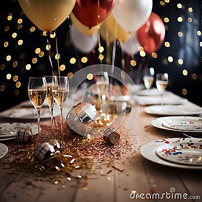 glasses champagne, Champagne festive cheers, gold sparkling bokeh, sparkling wine Stock Photo