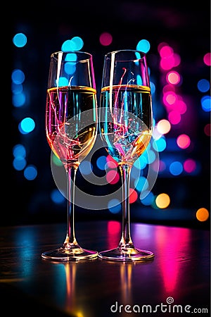 Glasses champagne sparkling Stock Photo