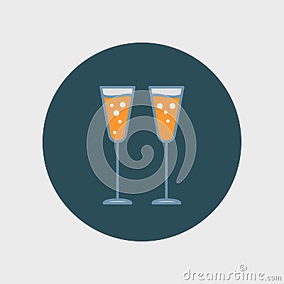 Glasses of champagne Vector Illustration