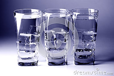 Glasses with cold water Stock Photo