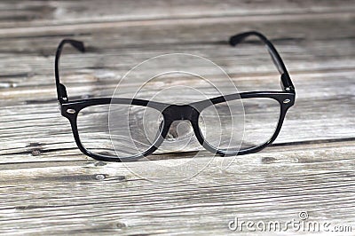 Glasses, eyeglasses or spectacles, vision eyewear with lenses, typically used for vision correction, such as with reading glasses Stock Photo