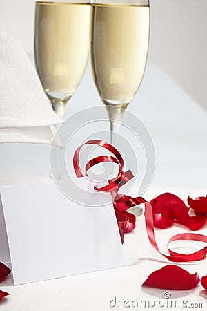 Glasses of fizz and rose Stock Photo